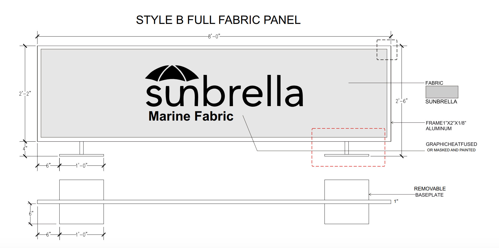 Style B Full Fabric Panel Cafe Barrier
