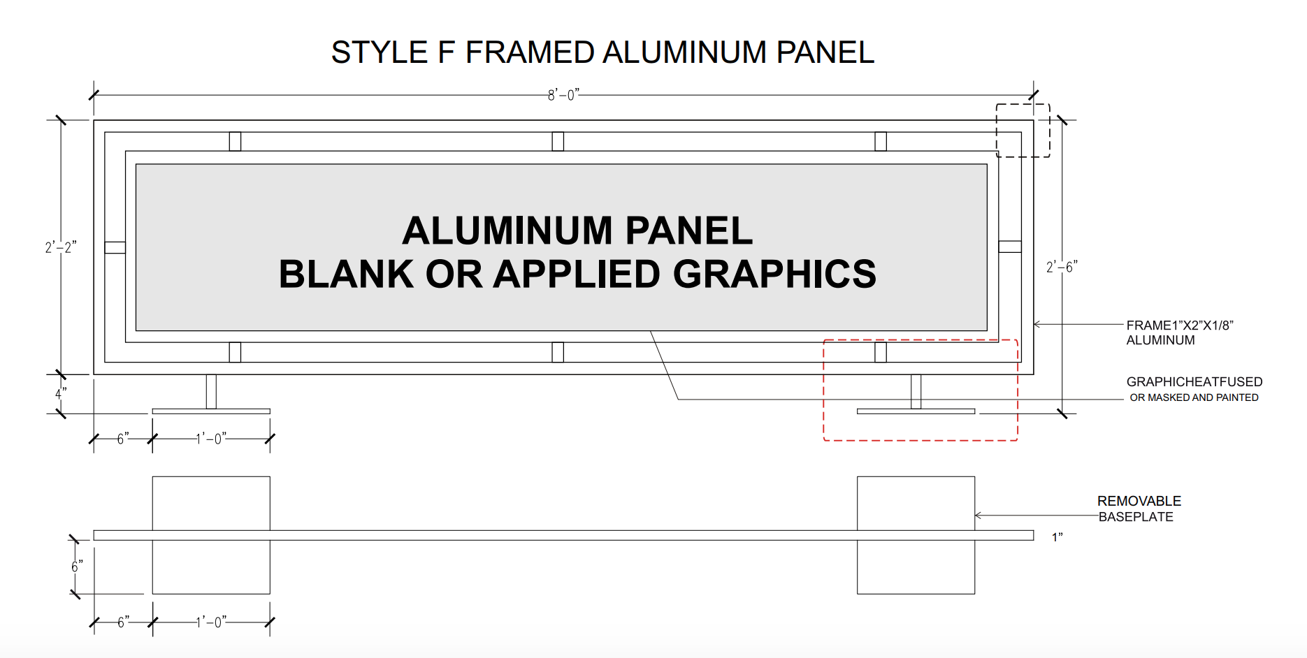 Style F Framed Aluminum Panel Cafe Barrier
