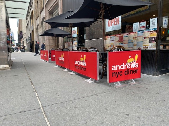 Sidewalk Cafe Barrier Style B Full Fabric Panel