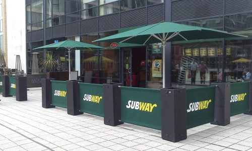 Sidewalk Barriers | Branded Cafe Barriers | Sidewalk Cafe Barricades |(9)